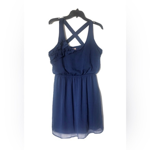 Royal Blue Dress With Ruffles Cross‎ Back